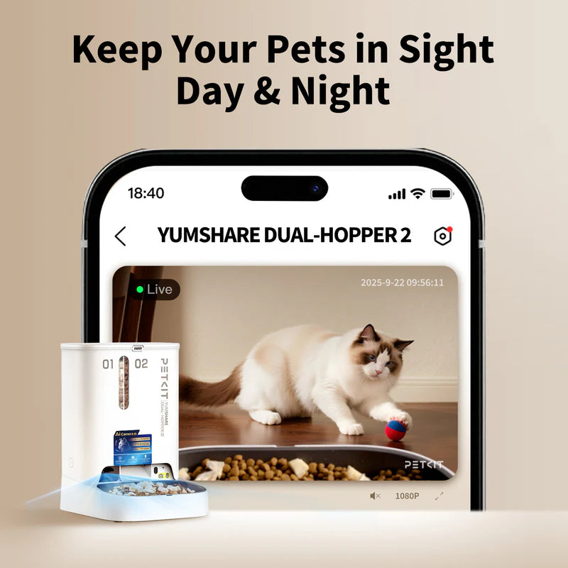 Petkit - YumShare Dual 2 med AI-kamera