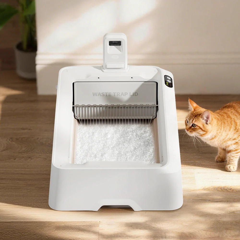 Purobot Crystal Duo selvrensende kattedo med cover