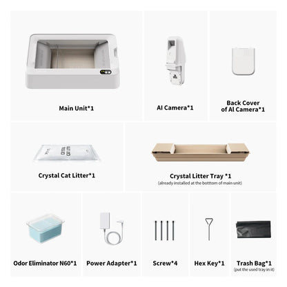 Purobot Crystal Duo selvrensende kattedo