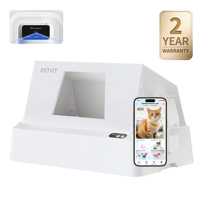 Purobot Crystal Duo selvrensende kattedo med cover