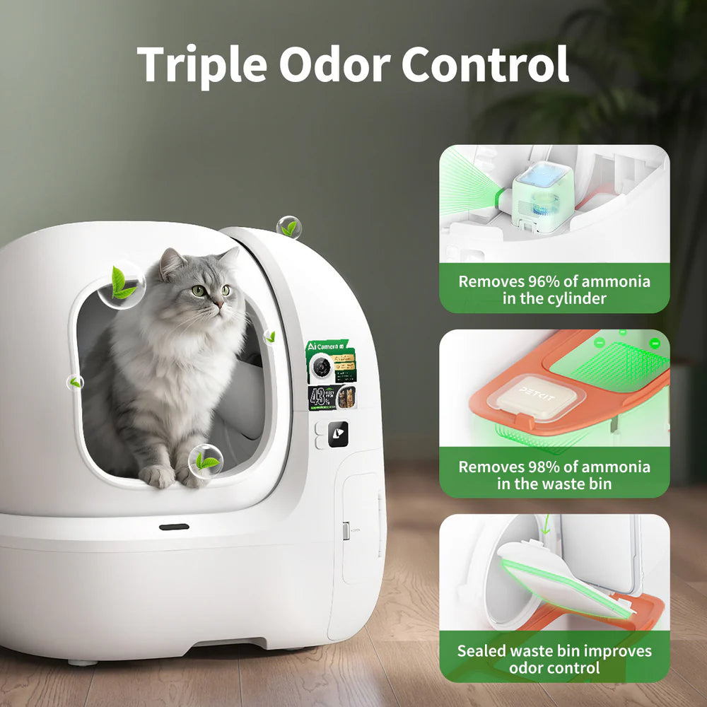 Petkit - Purobot Max Pro 2 selvrensende kattedo + Petkit Mixed kattesand (4pk)