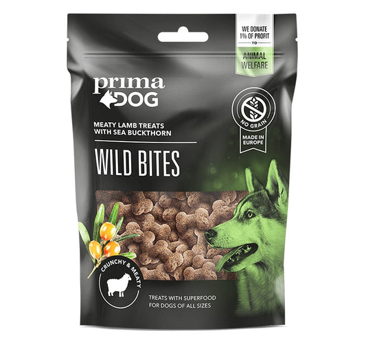 Boks - Prima Dog - Wild Bites - Lam - 10 pk á 100g